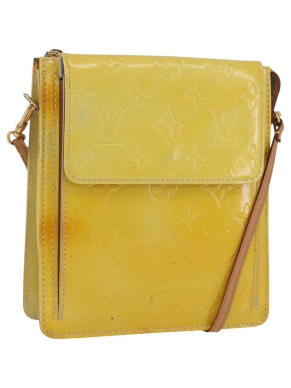 LOUIS VUITTON Monogram Vernis Motto Accessory Pouch Gris M91030